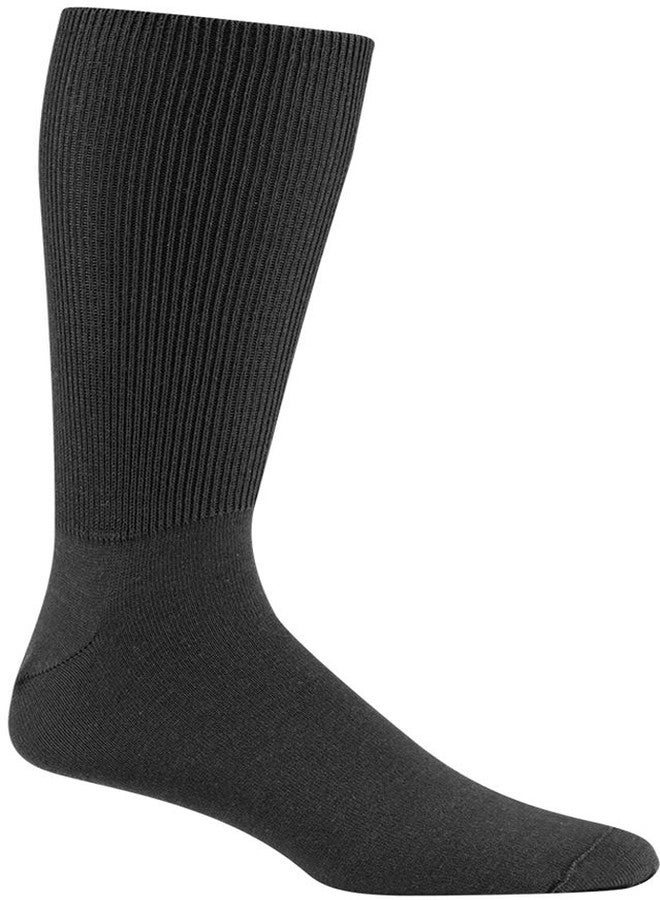 Wigwam Men's Diabetic Walker Crew Length Sock, Black, Large - Image 1
